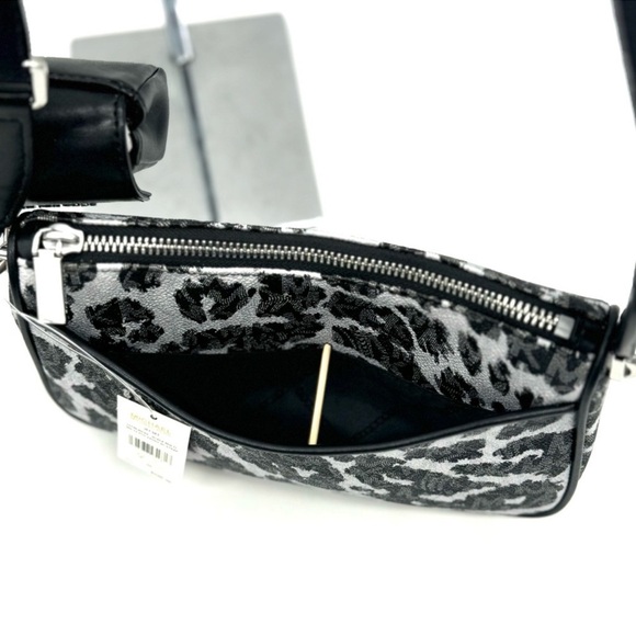 Michael Kors Jet Set Medium Leopard Logo Crossbody Bag W Case for Apple AirPods - Picture 9 of 11